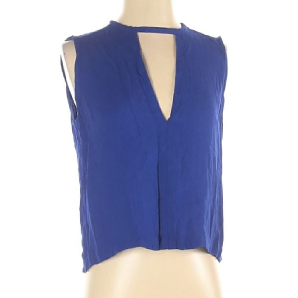 A.L.C. Blue Sleeveless Choker Blouse Top Small
